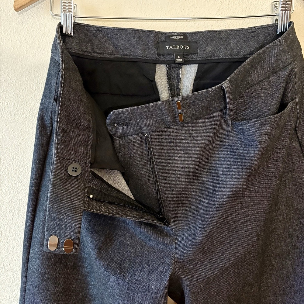 Talbots Hampshire Curvy Fit Ankle Pants Polished Denim Women's 6 Cotton Blend - Picture 9 of 11